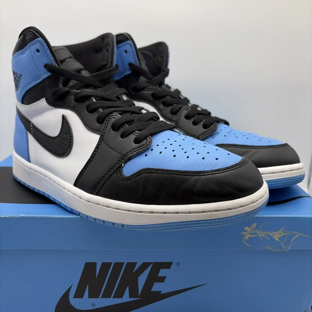 Jordan 1 Retro OG High UNC Toe Blue Black White DZ5485-400 Mens Size 12